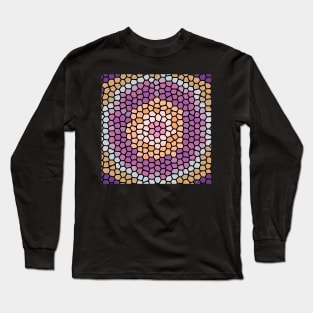 Painted Glass Pattern of Blue, Purple, Orange and Pink Long Sleeve T-Shirt